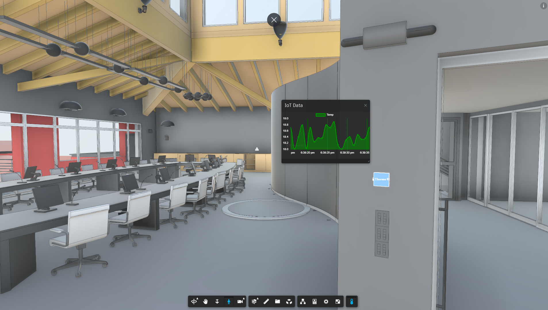 <p>Real-time reading from temperature sensors on cloud-based BIM model</p>